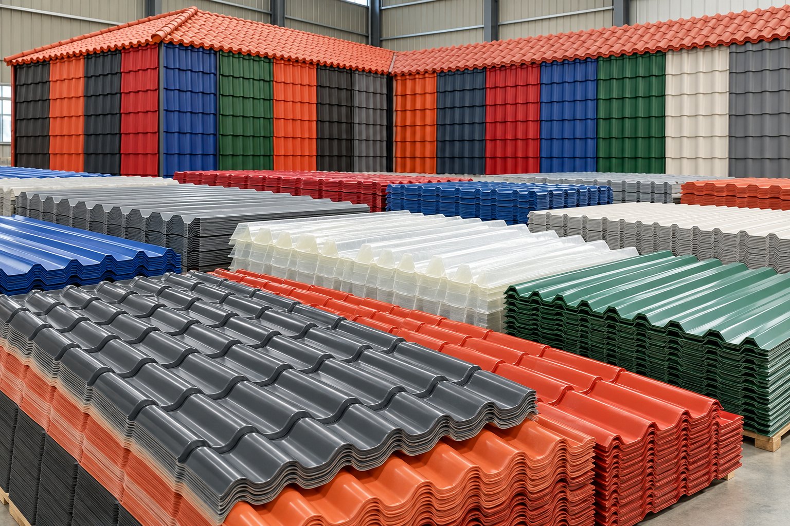 Anti-corrosion roofing products in multiple colors, profiles and materials
